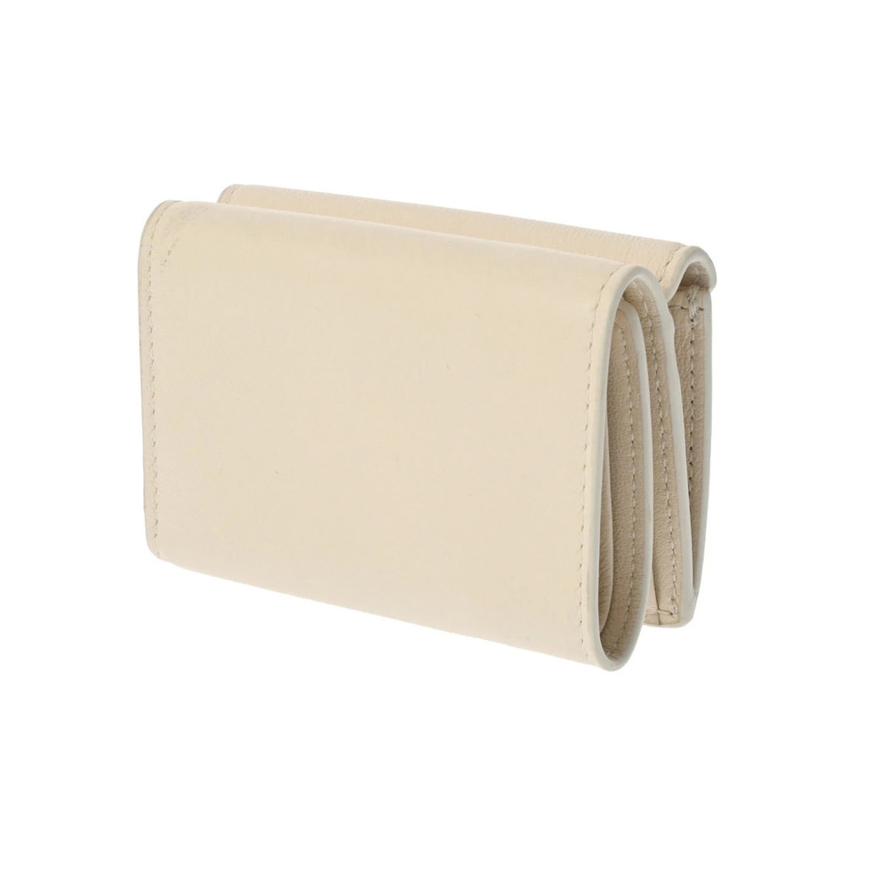 Balenciaga Calf Cream Wallet fold Paper Tri Cream